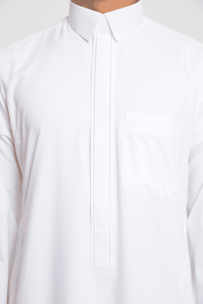 Zakhrafat White, Classic collar Youth Thobe