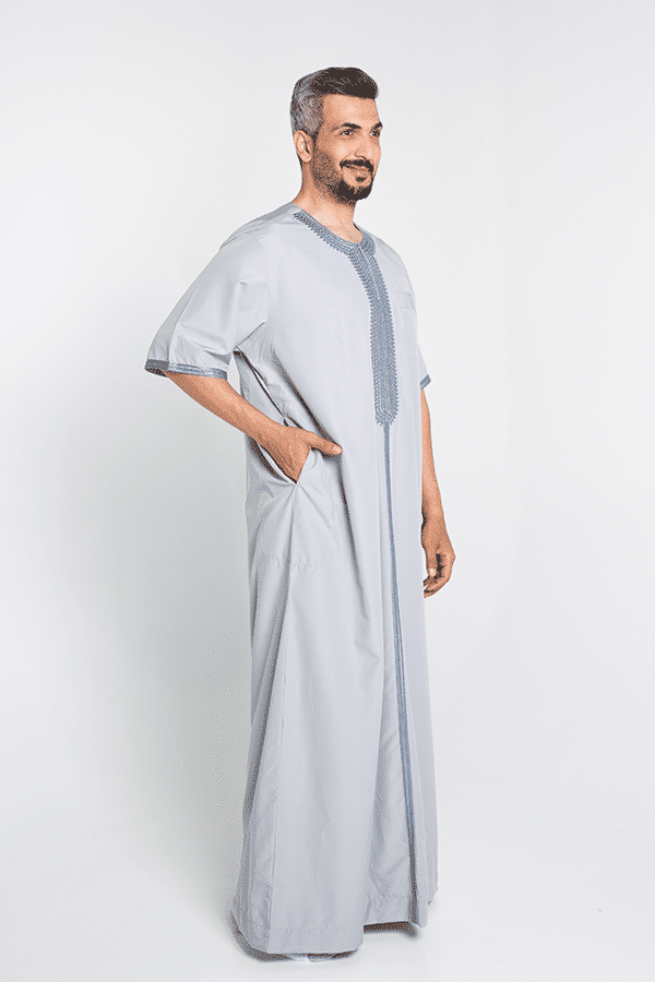 Embroidered Jalabiya Light blue