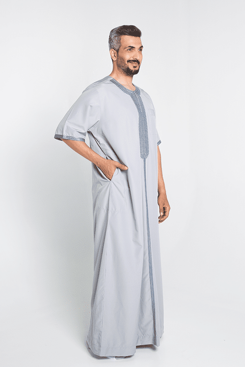 Embroidered Jalabiya Light blue