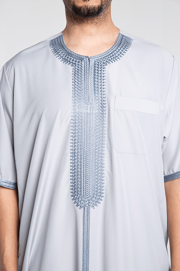 Embroidered Jalabiya Light blue