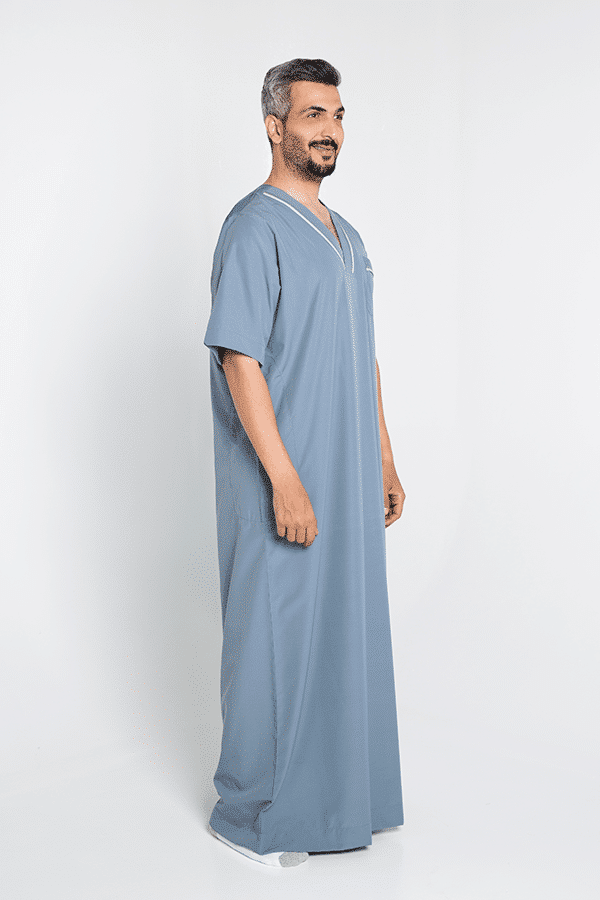 Basic Jalabiya Light blue & Gray Men