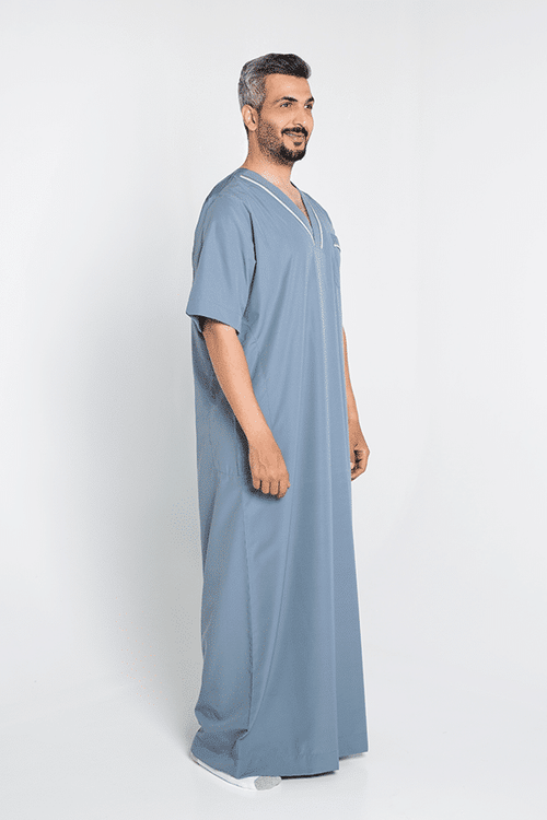 Basic Jalabiya Light blue & Gray Men
