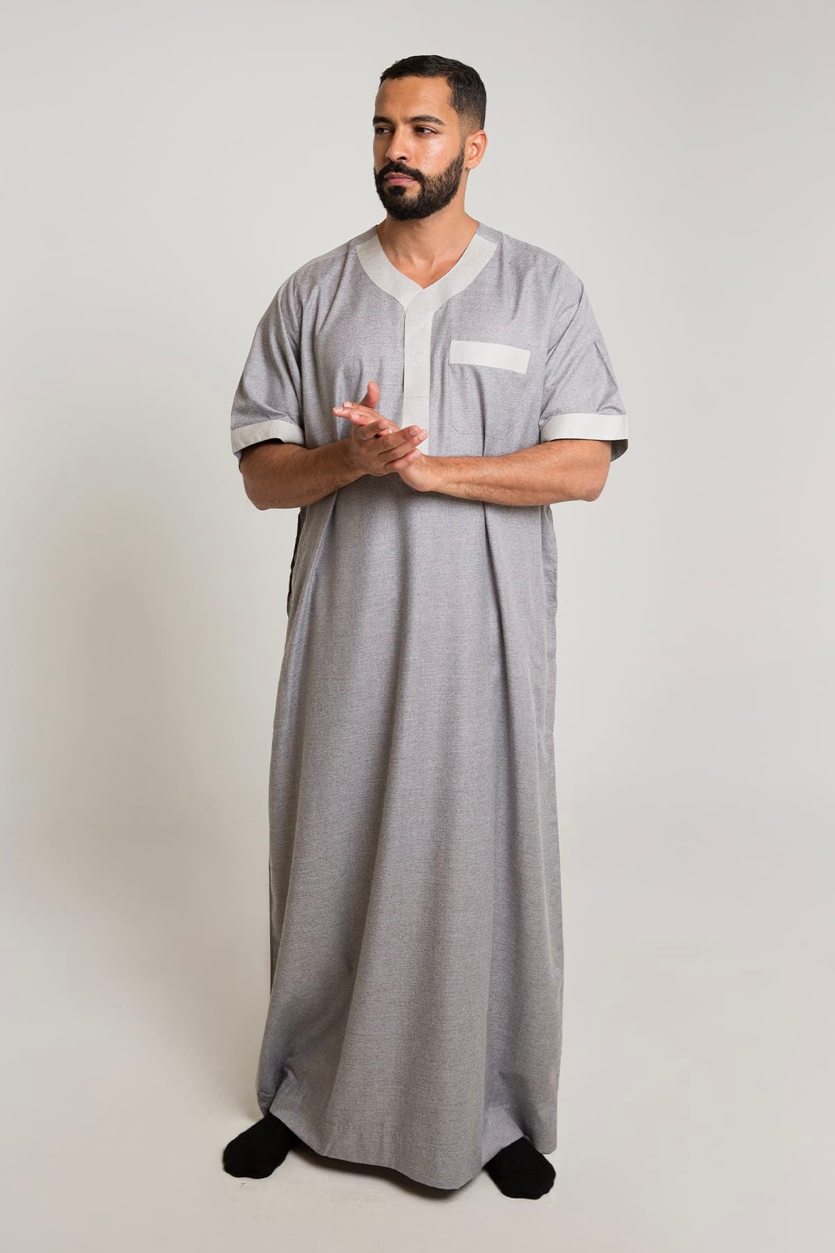 Famo Jalabiya Classic, Grey Color