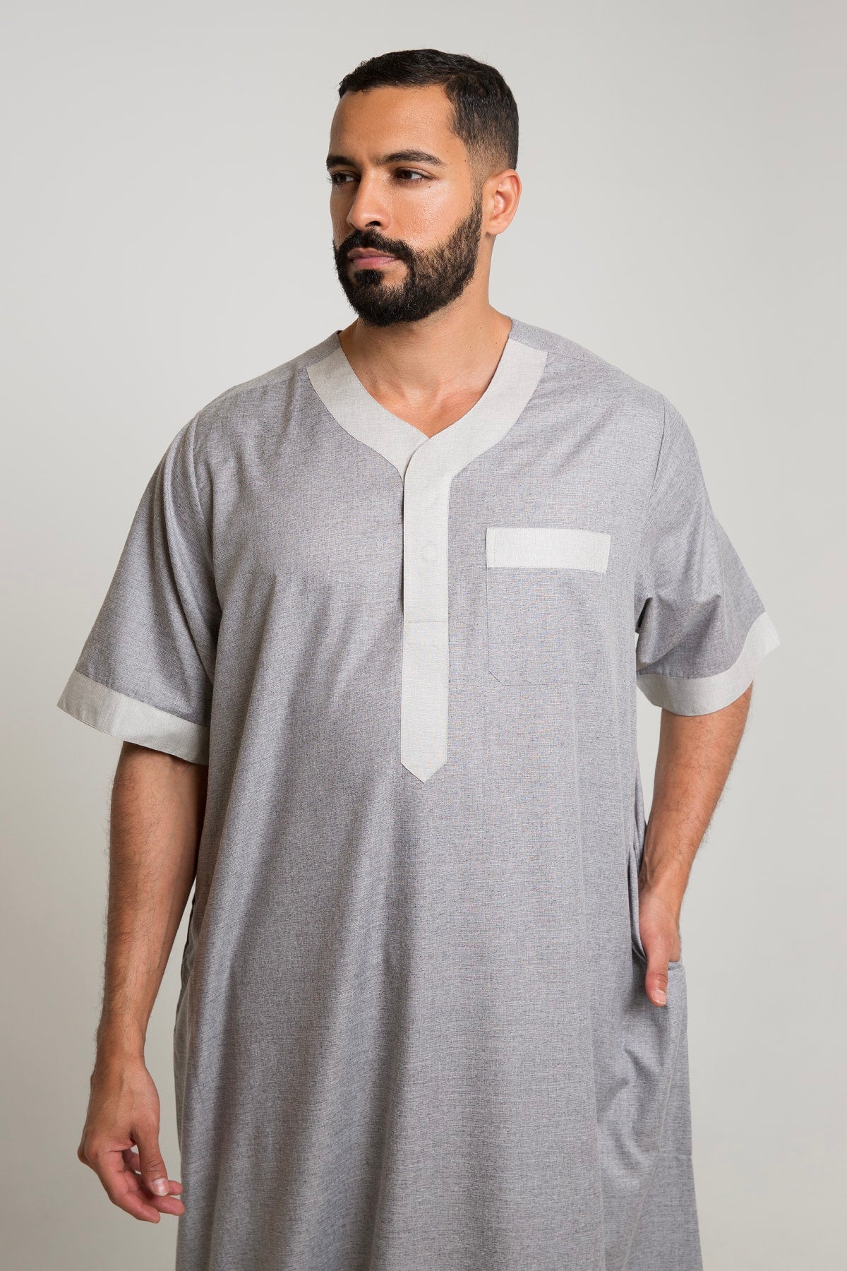 Famo Jalabiya Classic, Grey Color