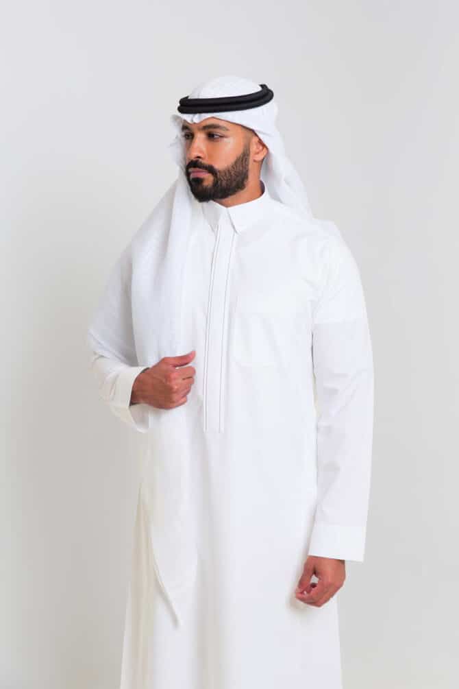 Zakhrafat, Thobe, Cream, Men, Classic collar