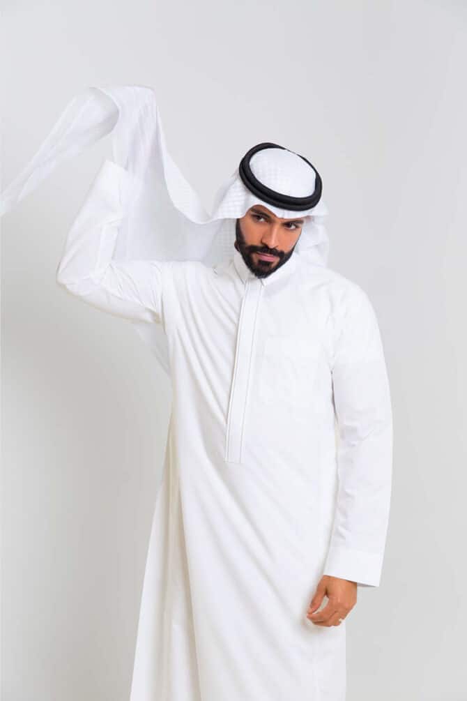 Zakhrafat, Thobe, Cream, Men, Classic collar