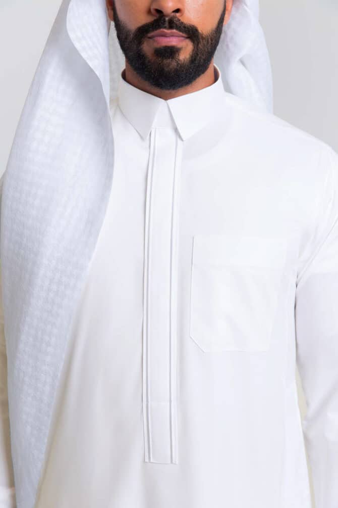 Zakhrafat, Thobe, Cream, Men, Classic collar